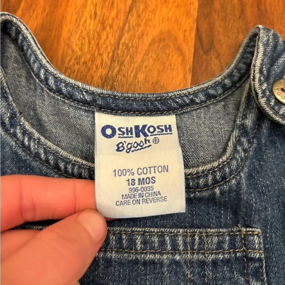 Osh Kosh B’Gosh Vintage Denim Mice Fall Embroidered Overall Dress